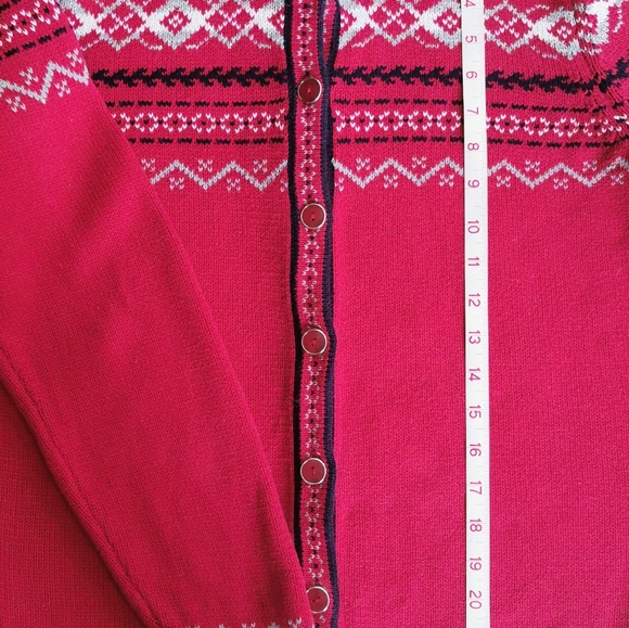 Vintage Northern Reflections M Red Knit Cardigan - Picture 7 of 8